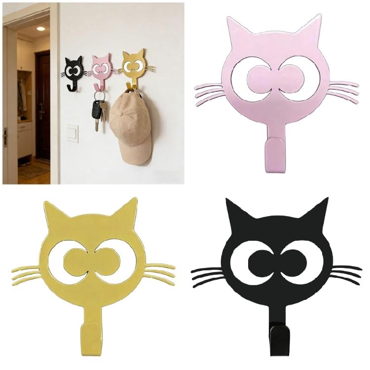 Set Of 2 Playful Cats Wall Hooks Easy To Installation Metal Construction Hanger for Coats Bags And Daily Essential