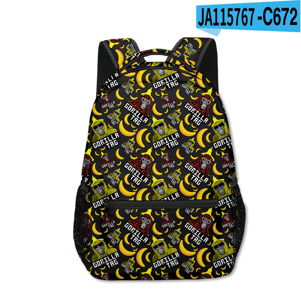 Trendy Novelty Kpop Youthful School Bags Unisex Gorilla Tag Travel Bags 3D Print Oxford Waterproof Notebook Shoulder Backpacks