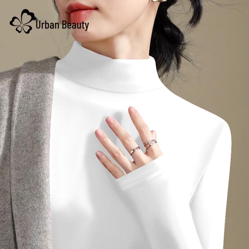 Urban Beauty Women's Fleece-Lined Semi-High Neck Long Sleeve Top