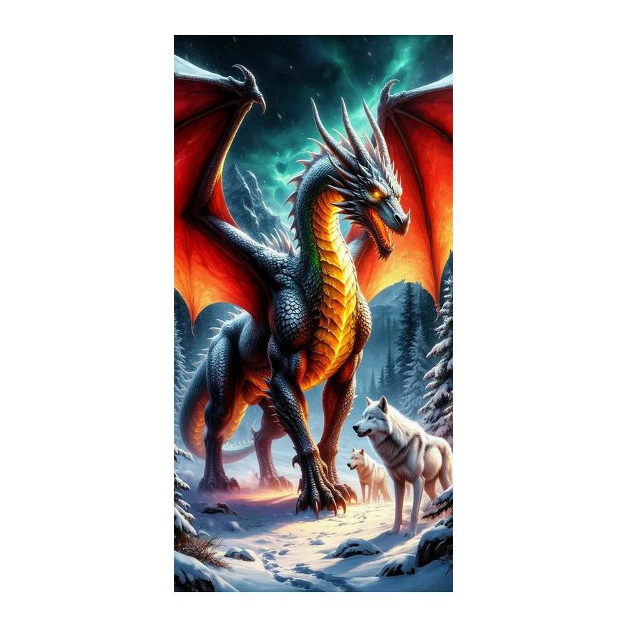 Mountain Dragon Wolf Large Size Diamond Painting New Collection Animals Diy Full Square Round Drill Rhinestone Embroidery Mosaic Cross Stitch Kits
