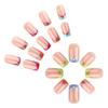 Kurze, quadratische Aufdrücknägel, künstliche Nägel, glänzende Acrylnägel, zum Aufkleben für Damen, 24 Stück