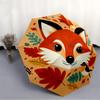 1pc Autumn Fox Forest Friend Adventure Auto Open/close, 8-Rib Iron Frame, Compact Folding Cute Umbrella All-Season Portable Umbrella for Travel0104013