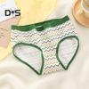 Japanese Style Teenage Girls Panties Cute Bear Pattern Green Cotton Crotch Briefs Mid Rise Cartoon Student Underpants