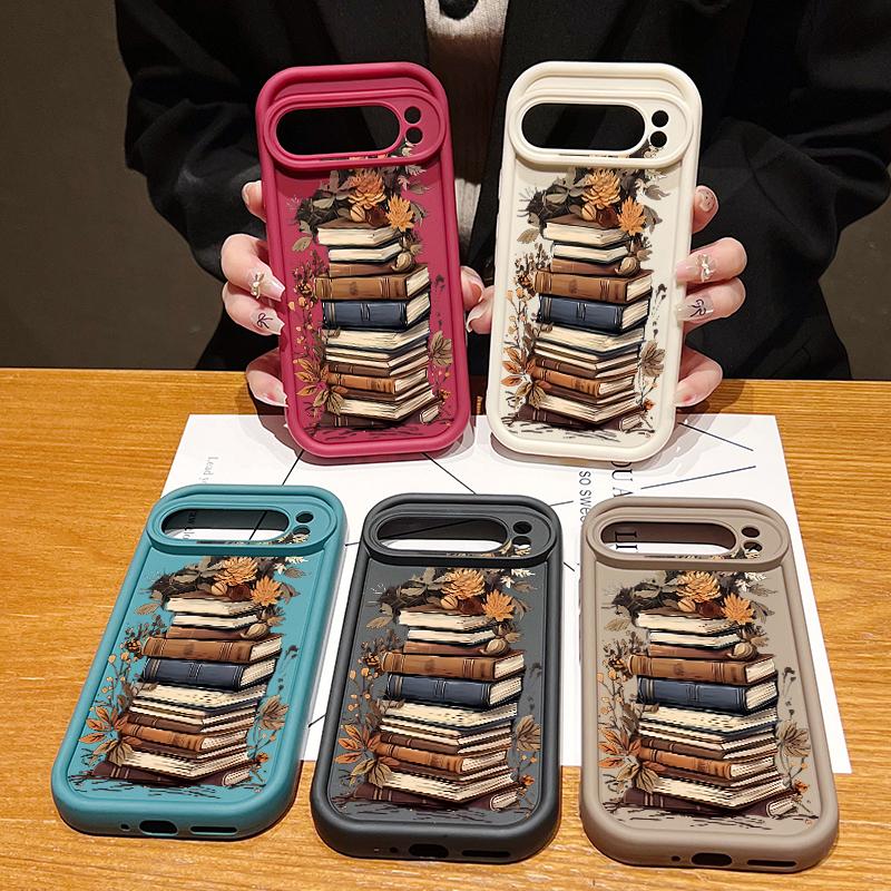 For Google Pixel 9 Pro XL Case Cartoon Books Pattern Shockproof TPU Soft Cover For Google Pixel 8 7 Pro 8A 7A Silicone Case Cover Funda
