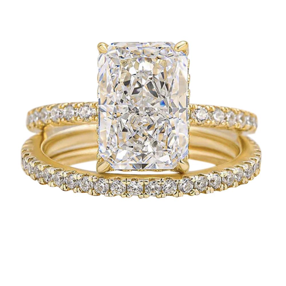 S925 Gold Plated Cubic Zirconia Radiant