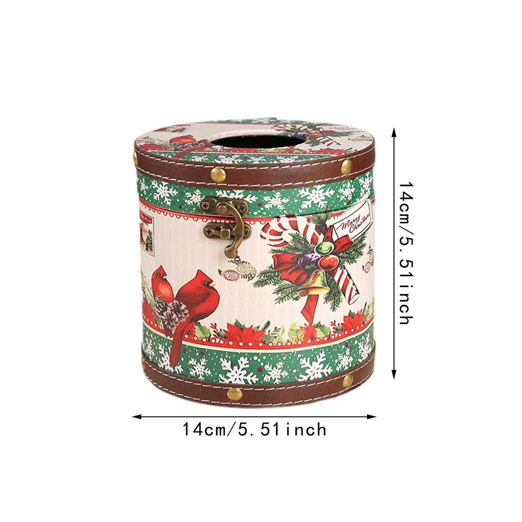 Christmas Tissue Box Holder Round Tissue Box Creative Crafts Utility Decorative