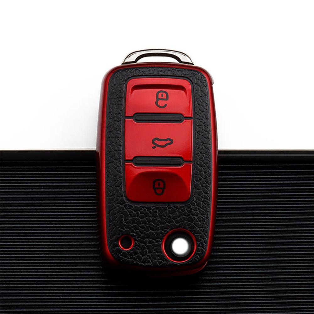 

1 шт. чехол для ключа автомобиля из ТПУ, сумка для полной защиты ключа автомобиля для VW Volkswagen Polo Tiguan Passat Golf Jetta Lavida Skoda красный