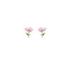 Charming Pink Oil-Drop Tulip Earrings with S925 Silver Posts