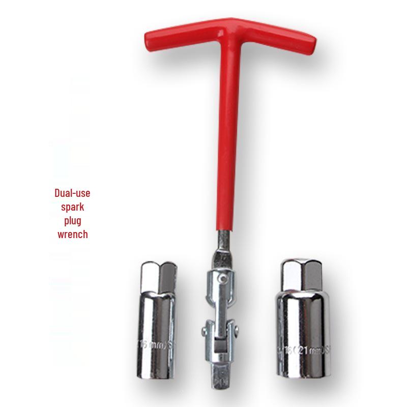 Dual-Purpose Universal Spark Plug Socket Wrench for Car & Motorcycle (16mm/21mm)