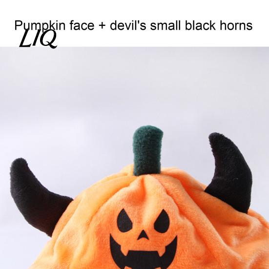 Holiday Theme Accessories for Dogs And Cats Pet Halloween Pumpkin Hat, Funny Devil Horn Cat Plush Cozy Cosplay Apparel Photo Shoots Hat Small