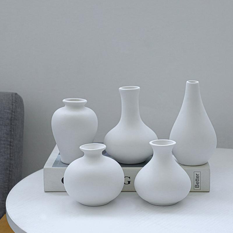 5-Piece Set Of Simple Ceramic Vases, Fresh Small Vases, Desktop Decorations, Simple Porch, Tv Cabinet, Home Crafts