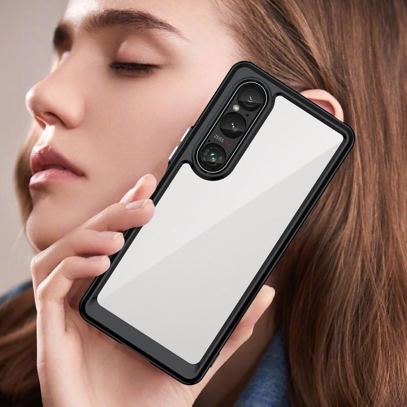 For Sony Xperia 1 VI Phone Case WANLONFENG XC Series TPU Acrylic Cover with Tempered Glass (Big Lens Hole)