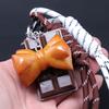 Korea Alkaline Bread Chocolate Bag Hanging Women Woven Rope Bow Love Pendant Girl Gift Fashion Charm Accessories Bag Charm