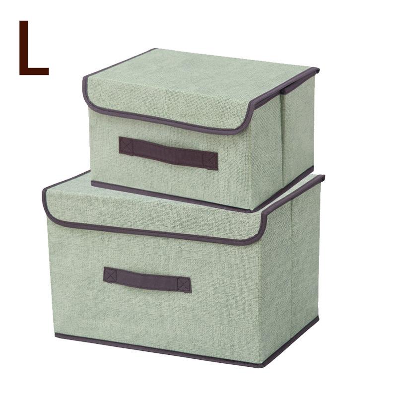 Úložný box z látky podobné lnu Skládací úložný box na knihy a hračky Prachotěsný úložný box s víkem