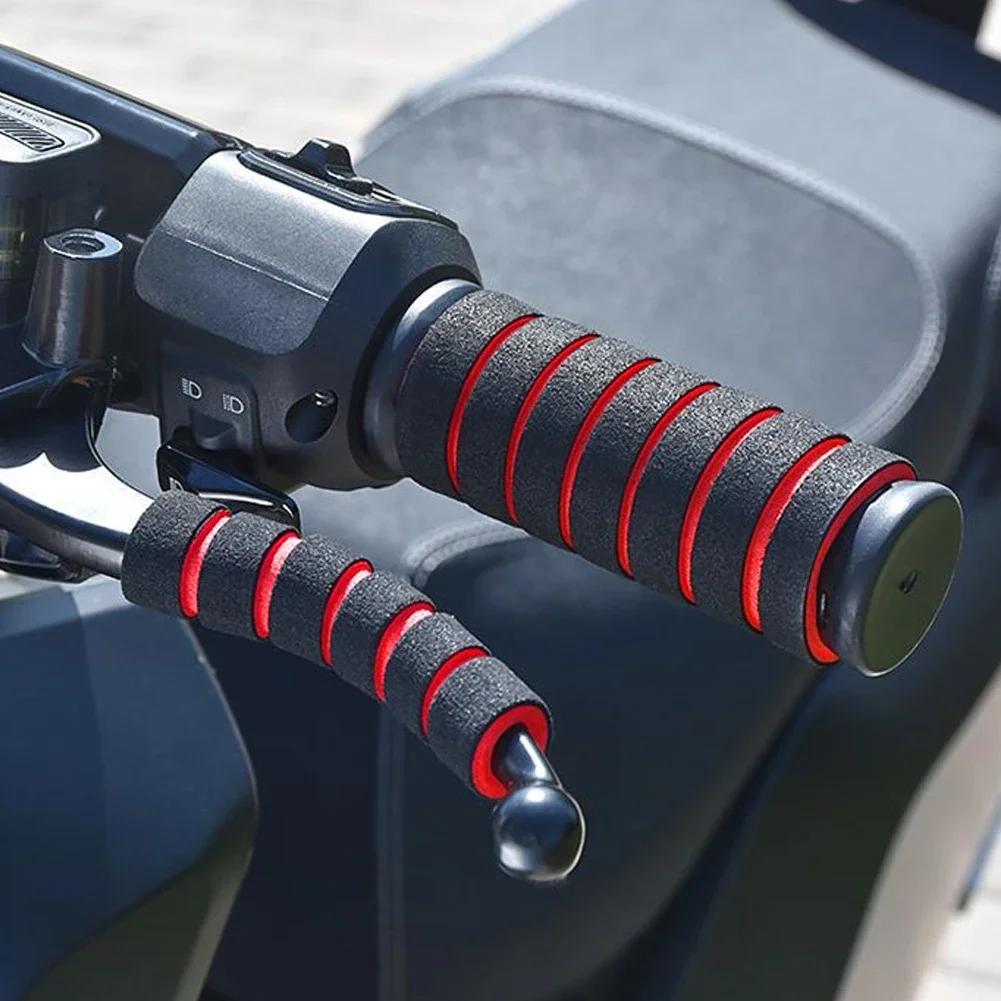 4Pcs Motorcycle Handlebar Grip Universal Handle Bar Cover Brake Clutch Lever Soft Sponge Foam Grips Cover Motorcycles Grip