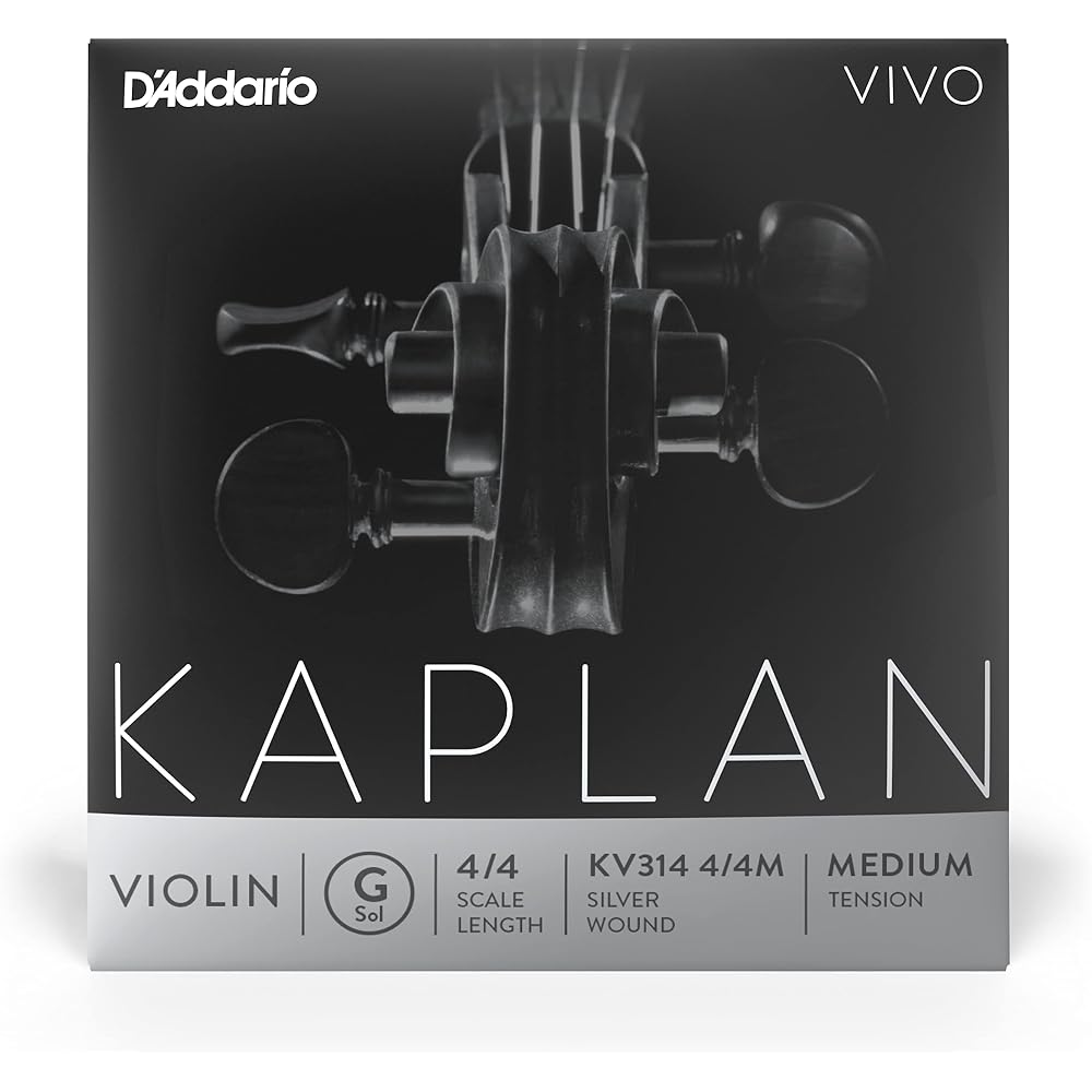 D Addario Kaplan Vivo G-string KV314 4/4M Medium Tension for Violin (Domestic Genuine Product)