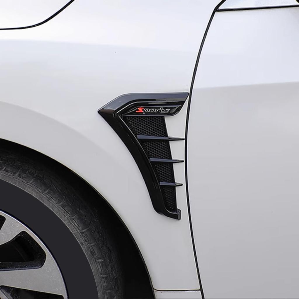 Car Accessories Fit for Nissan New Rogue 2021 2022 2023 Side Door Air Flow Fender Vent Outlet Cover Trim Decor Sticker (Glossy Black) 2PCS ABS