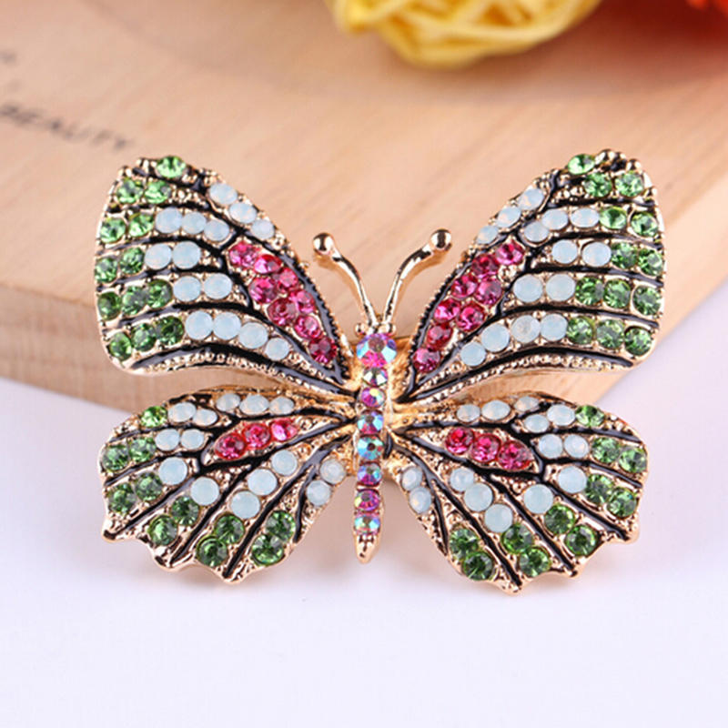 Butterfly Brooch Pin Gold Women Dress Wedding Bridal Brooch Pin