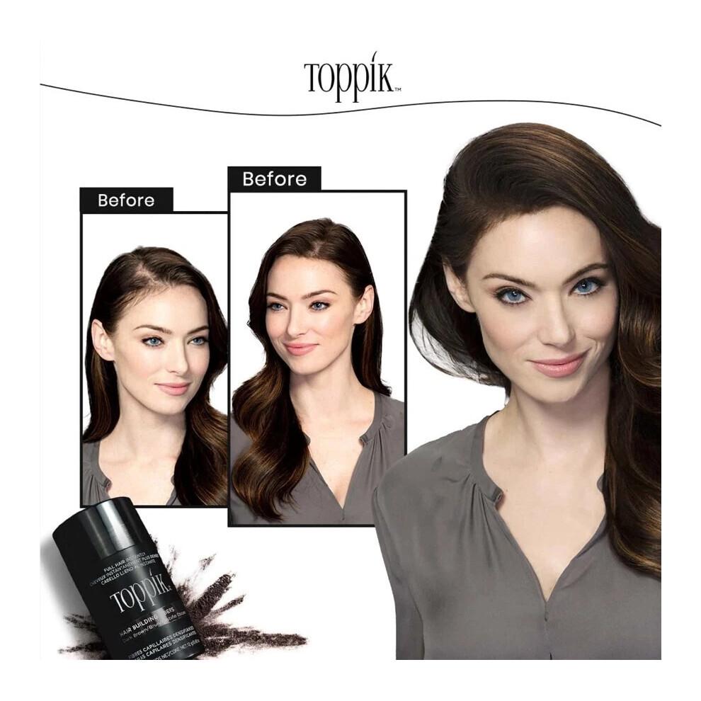 (dark brown) 3 Pack Toppik Hair Building Fibers Dark Brown 27.5 G / 0.97 Oz Hair Care