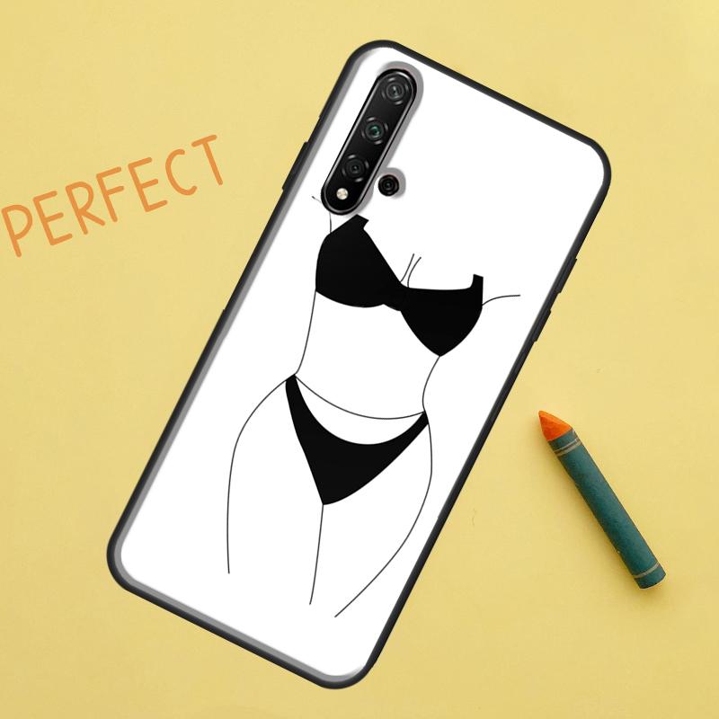 Woman Body Line Art For Huawei Nova 10 9 SE 11 Pro 12i 11i 8i Y60 Y70 Y90 Y61 Y91 Y72 Y73 P20 P40 P30 Lite Case Huawei Nova Y60