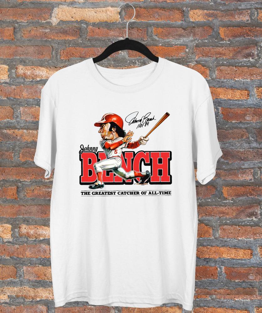 

Johnny Bench T-shirt White Short Sleeve Size JJ4393 2XL