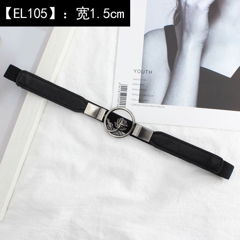 Elastic Black Modern Waist Belt For Women With Adjustable Features Complementing Skirts And Dresses Effortlessly