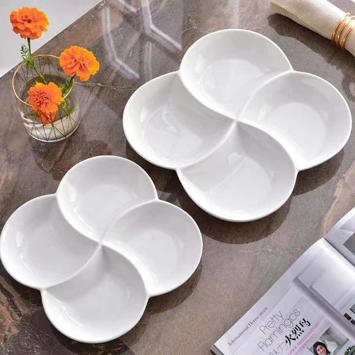 Farfurie împărțită Farfurie multifuncțională din ceramică Gustări cu fructe înmuiate în sos Farfurie din ceramică pentru restaurant