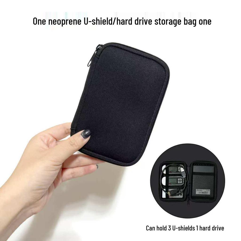 Compact Digital Accessories Storage Case for 2.5" Hard Drive, Earphones, and Cables - Mini U-Shield Protective Bag