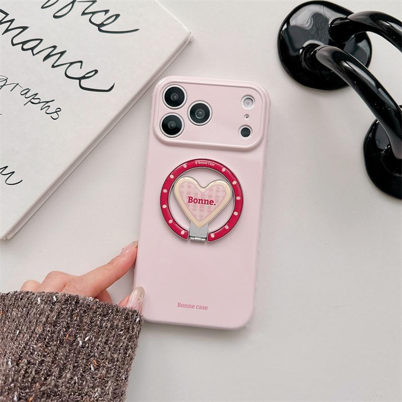 Candy Color Fold Love Heart Bracket Magnetic Case For iPhone 17 16 15 14 13 Pro Max Phone Back Cover Compatible with MagSafe