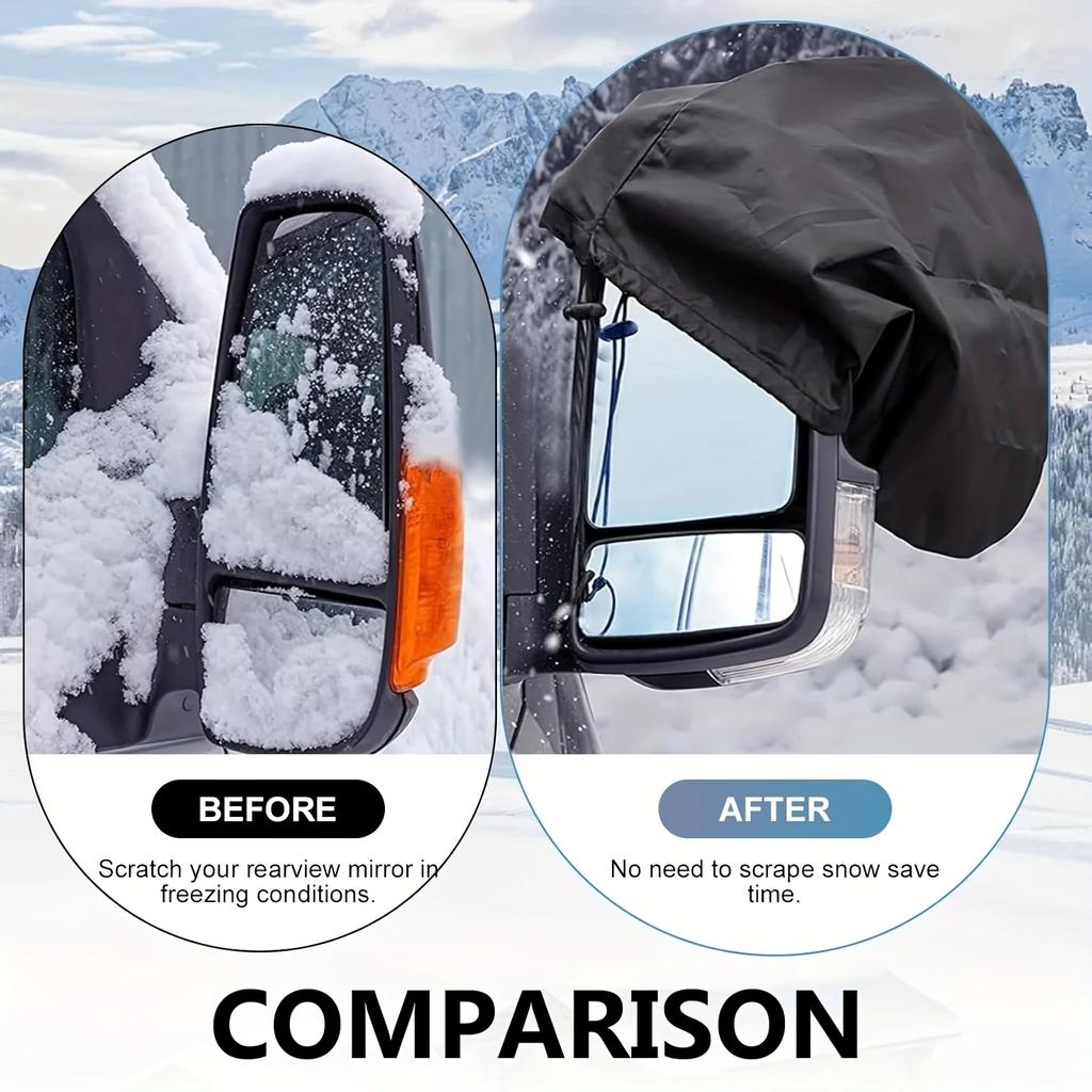 2pcs Car Rear View Side Mirror Protective Cover Auto Side Mirror Protective Frost Guard Snow Rain Covers Exterior Mirror Covers