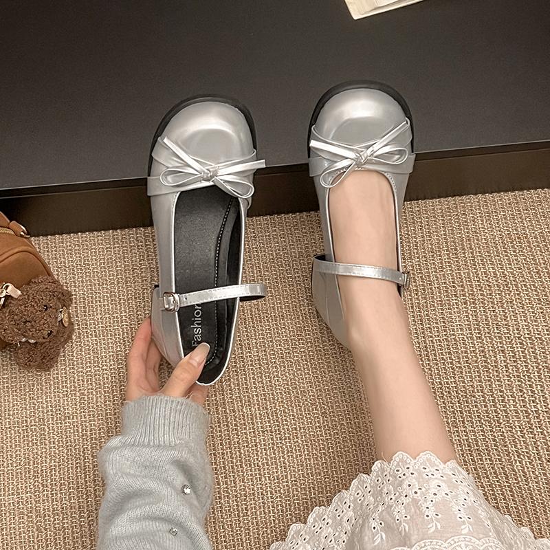 Fashion All-Match Shoes Woman Flats Oxfords Round Toe Dress Comfortable New Leather Summer Spring Mary Janes Shoes Woman Comfortable And