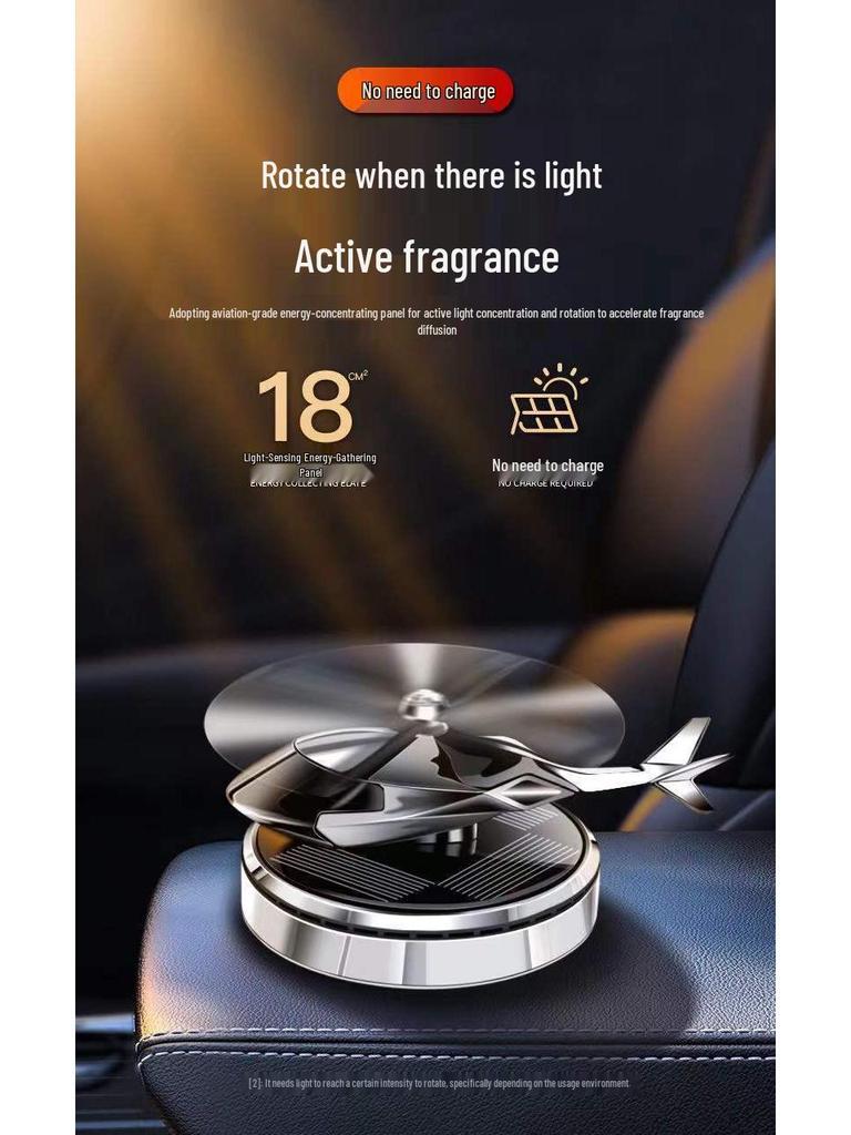 Solar-Powered Rotating Helicopter Car Air Freshener with Light Sensor