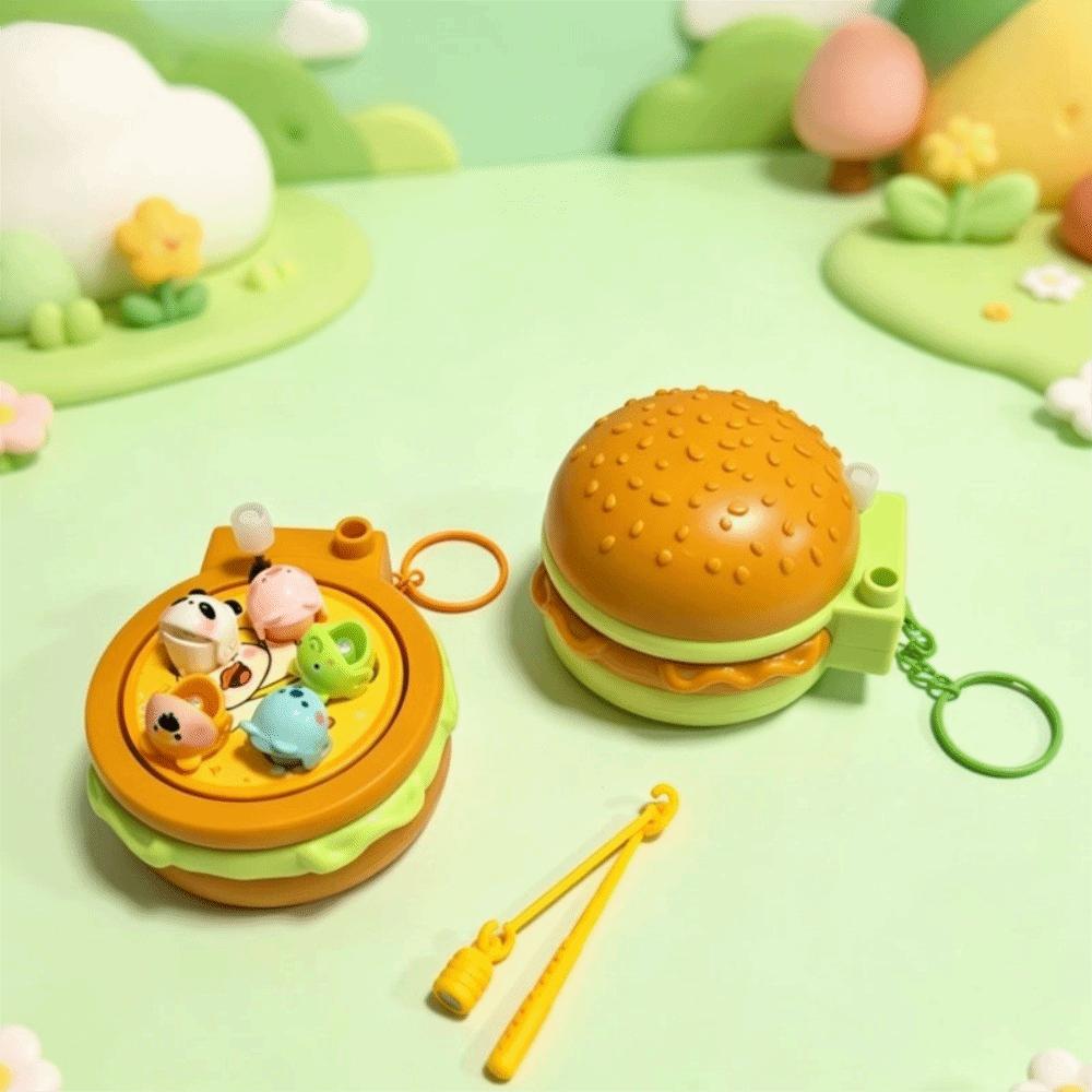 Simulation 3D Hamburger Keychain Stress Relief Anti-stress Toy Pendant Children Adults жёлтый