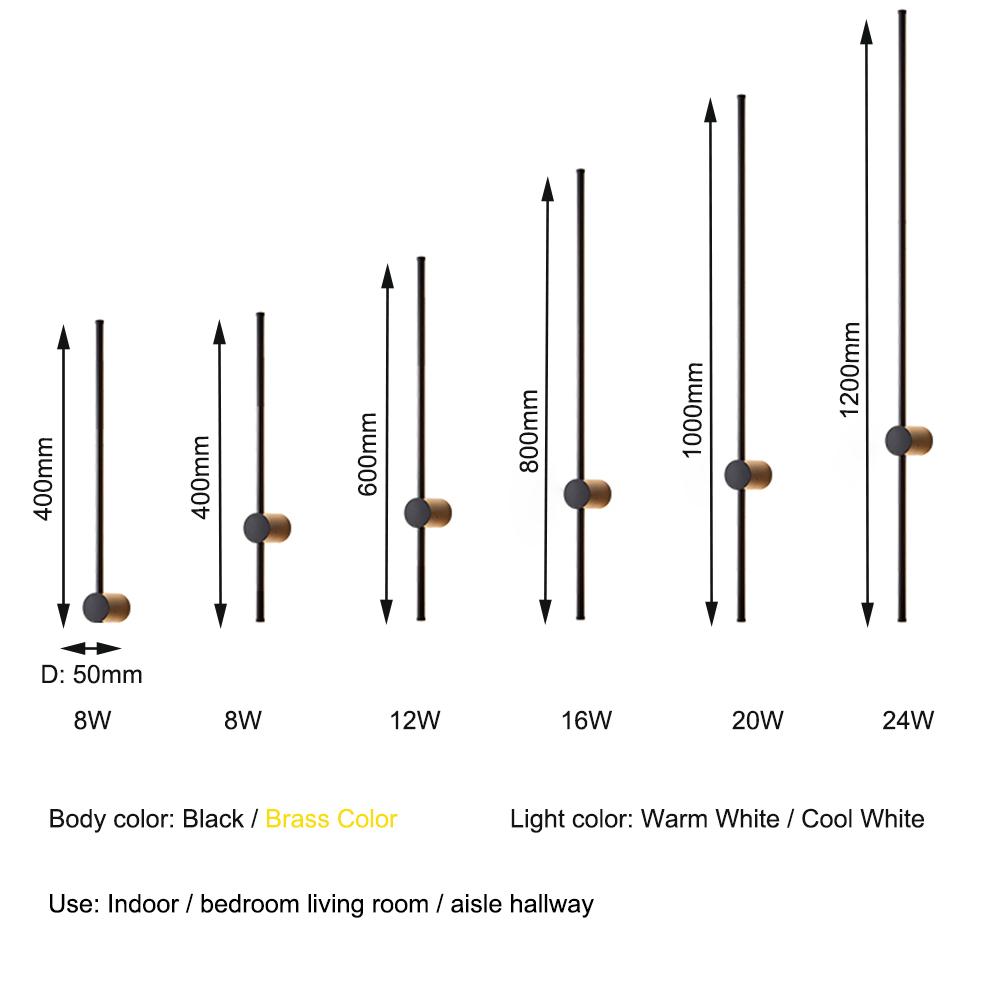 Modern Indoors LED Wall Lamp Bedroom Living Room Background Corner Sconce Atmosphere Lamp Nordic LED Long Bedside Wall Light