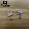 ASTM F136 Titanium 16G Marquise CZ Screw Flat Back Vertical Helix Piercing Ear Cartilage Stud Earrings G23 Titanium Body Jewelry