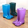 High Tube Rain Shoes Women's Non-slip Water Shoes Women's Long Tube Fashion Rain Boots Beef Tendon Sole Overshoes Adult Waterproof Water Boots