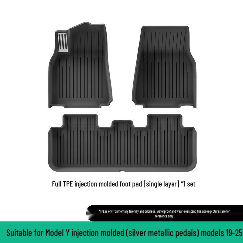 Eco-Friendly TPE Car Floor Mats for 2019-2025 Tesla Model Y, Left/Right Drive.