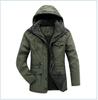 Men's American Plus Size Mid-Length Fleece-Lined Thick Cotton Coat for Sub-Zero Temperatures