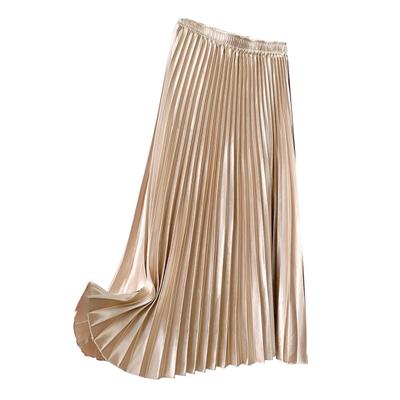 Beautiful Comfy Versatile Polyester High Waist Solid Color Mid-Length Skirt Streetwear Skirt