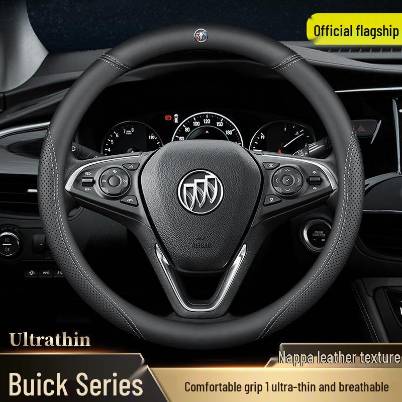 Ultra-Thin Genuine Leather Steering Wheel Cover for Buick: Verano, GL8, Excelle, Regal, LaCrosse, Envision.