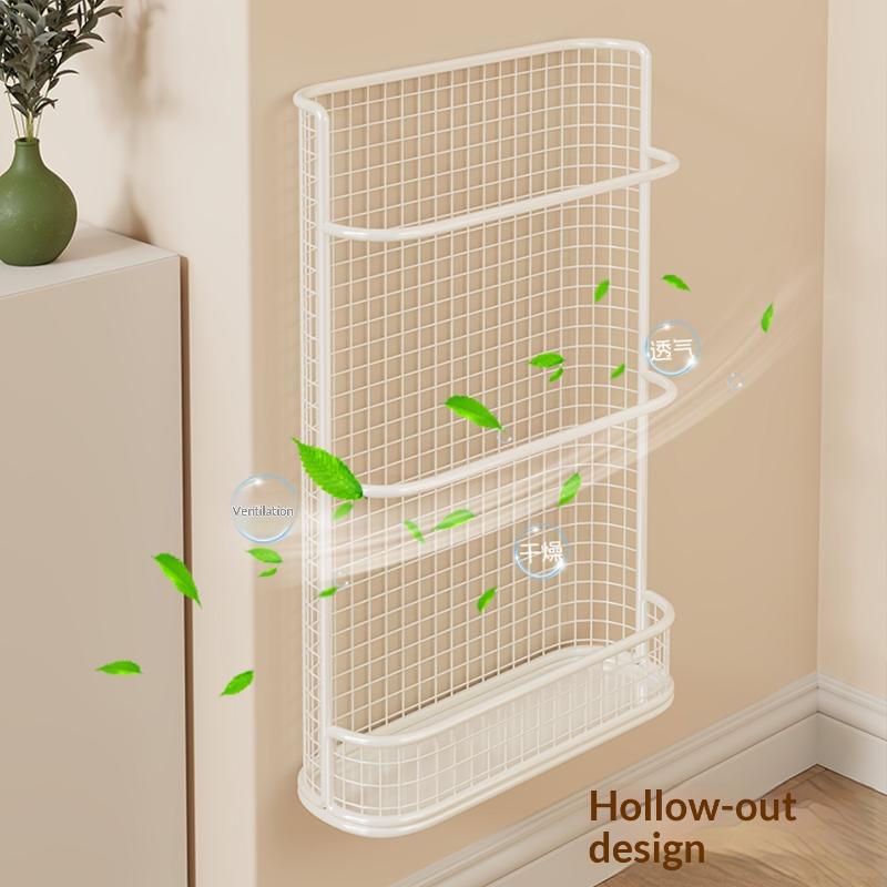 Wall Mounted Umbrella Holder Metal Mesh Storage Rack with Drip Tray & Installation Kit for Home Entryway