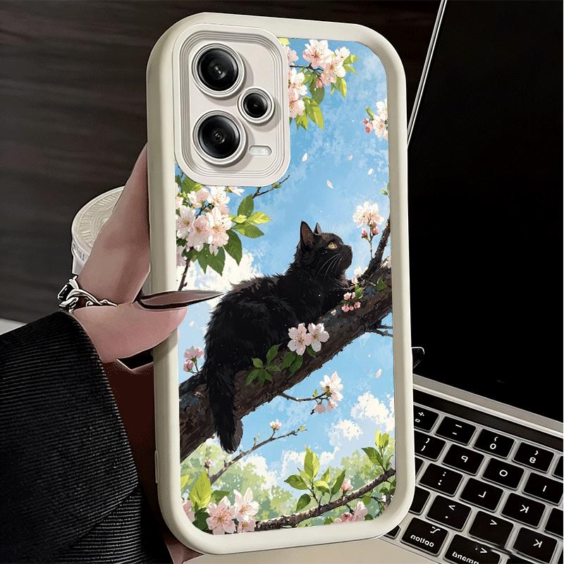 Phone Case for Xiaomi Redmi Note 15 14 13 Pro Plus Black Cat Aesthetic Pattern Shell 12S 11 11S 11T 5G 14S Soft Silicone Funda