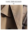 Women's Korean-Style Mid-Length Trench Coat - 2022 Autumn/Winter British Slim Fit Outerwear