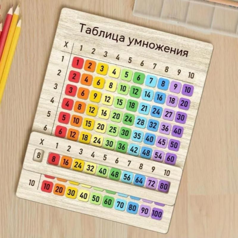 Farebné drevené násobilkové dosky, Matematické puzzle učebné pomôcky Pre deti Osvietenie, Darčeková hračka do triedy