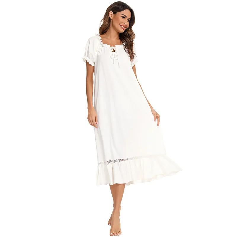 Camice da Notte Vintage Donna Larga Abito da Notte Lunga Camicia da Notte Abbigliamento da Notte Donna Vittoriana Retrò Camice da Notte
