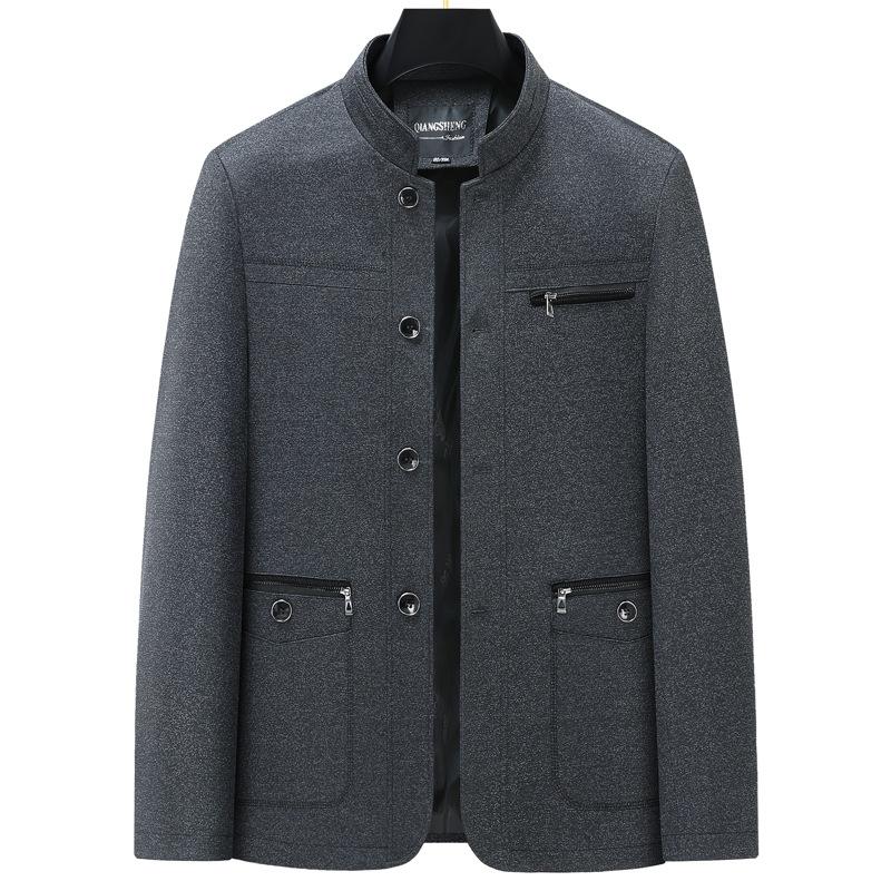 

Папина куртка Мужская куртка в стиле бизнес-кэжуал Топ с лацканами Одежда для мужчин среднего и пожилого возраста Дедушкина Весна и Осень 195