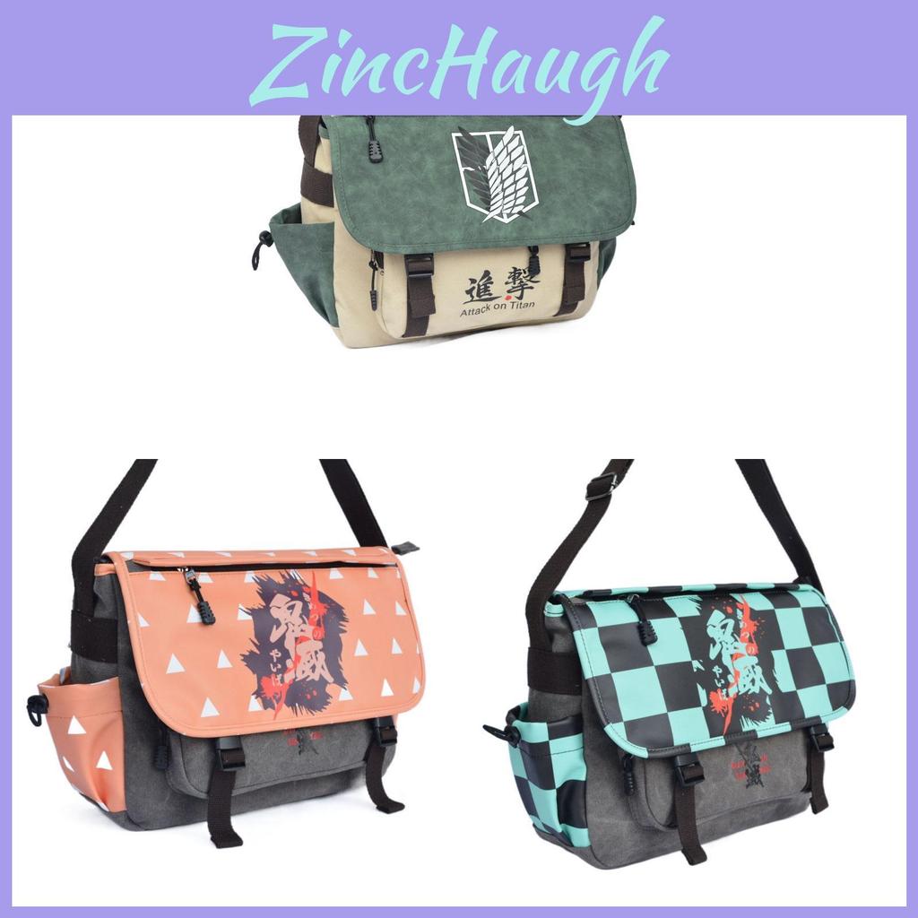 Borsa One Piece Totoro Demon Slayer con Stampa Cartoni Animati per Uso Quotidiano Uomo