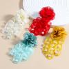 Summer New Floral Earrings Exaggerated Earrings Women's Bohemian Fabric Set with Pearl Flower Fringe Accessories