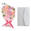 1 sett vakkert sammenleggbart miljøvennlig velsignelseskort Blomsterbukettform 3D-bursdagskort for venner