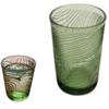 GLASS FOR WATER, GRINKS, JUICE 300ml, WOOD SLICE PATTERN, ARBRE GREEN